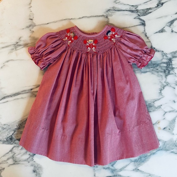 Amanda Remembered Other - Red Gingham Cheerleader Smocked Dress ❤️